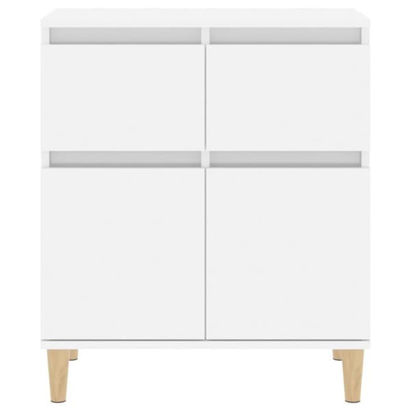 vidaXL Skjenk høyglans hvit 60x35x70 cm konstruert tre