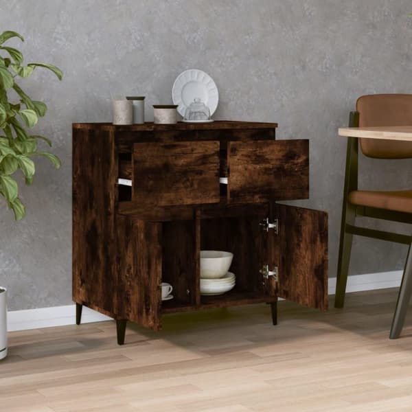 vidaXL Skjenk røkt eik 60x35x70 cm konstruert tre