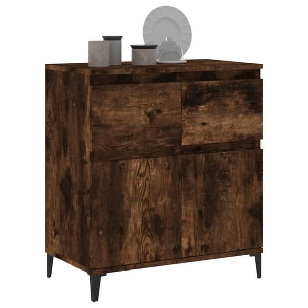 vidaXL Skjenk røkt eik 60x35x70 cm konstruert tre