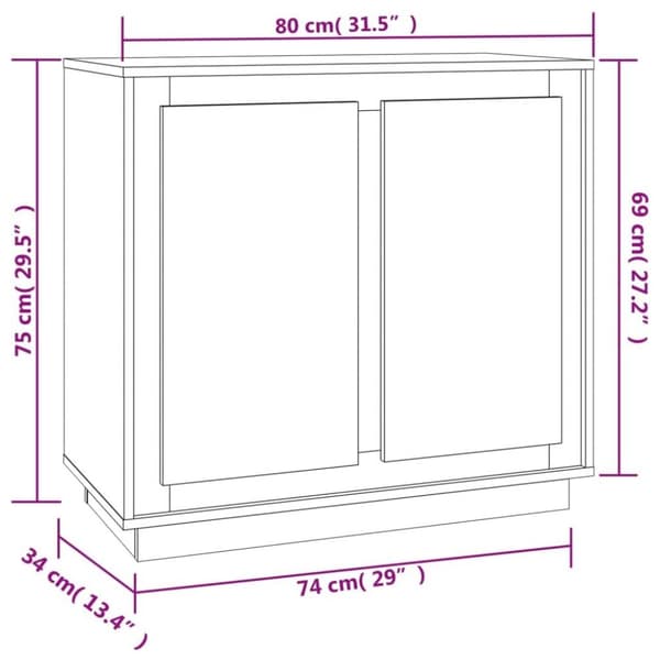 vidaXL Senkki betoninharmaa 80x34x75 cm tekninen puu