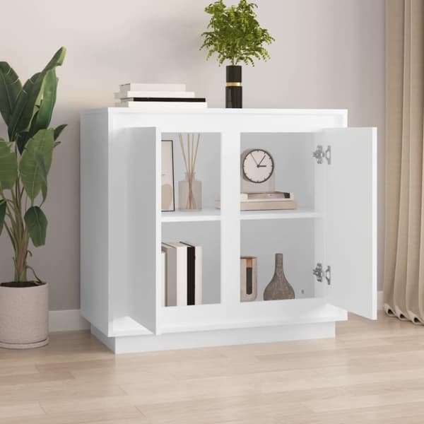 vidaXL skænk 80x34x75 cm konstrueret træ hvid