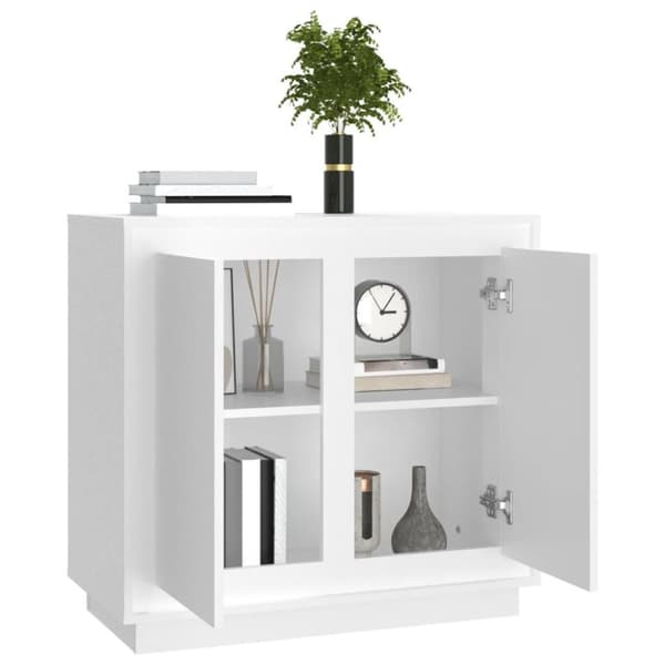 vidaXL skænk 80x34x75 cm konstrueret træ hvid