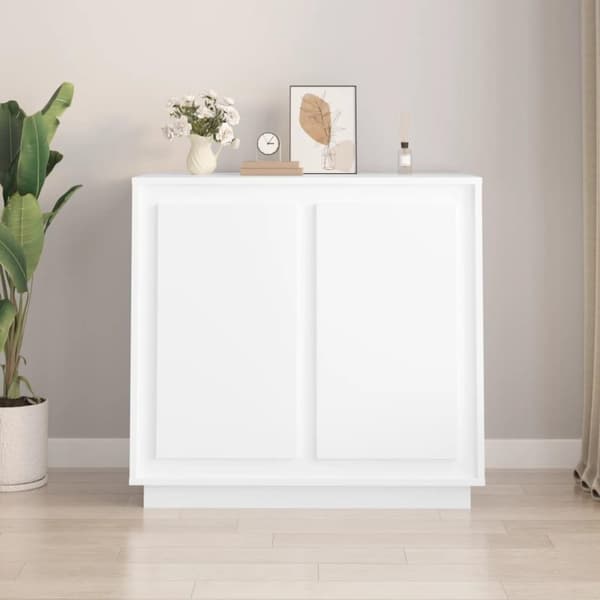 vidaXL skænk 80x34x75 cm konstrueret træ hvid