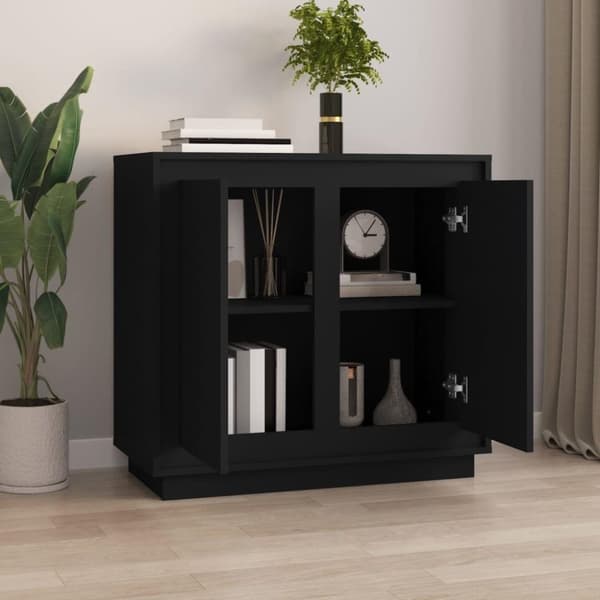 vidaXL Förvaringsskåp svart 80x34x75 cm konstruerat trä