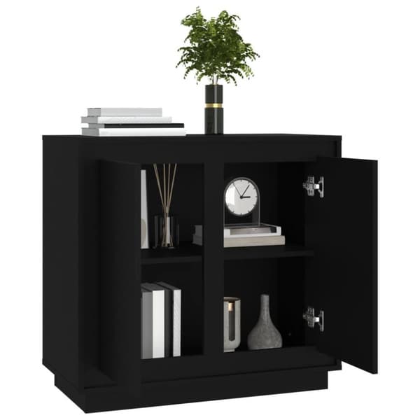 vidaXL Förvaringsskåp svart 80x34x75 cm konstruerat trä