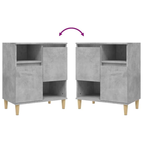 vidaXL Byrå betonggrå 60x35x70 cm konstruerat trä