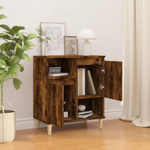 vidaXL Byrå rökfärgad ek 60x35x70 cm konstruerat trä
