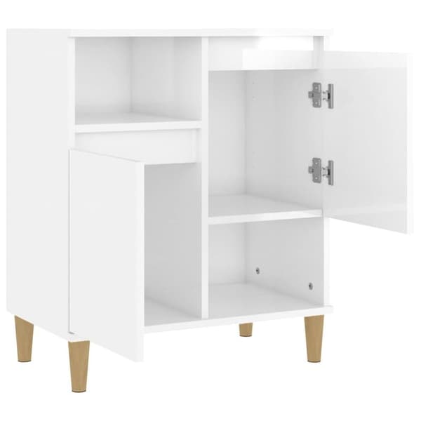 vidaXL skænk 60x35x70 cm konstrueret træ hvid højglans