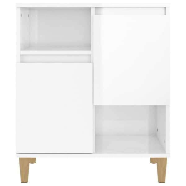 vidaXL skænk 60x35x70 cm konstrueret træ hvid højglans