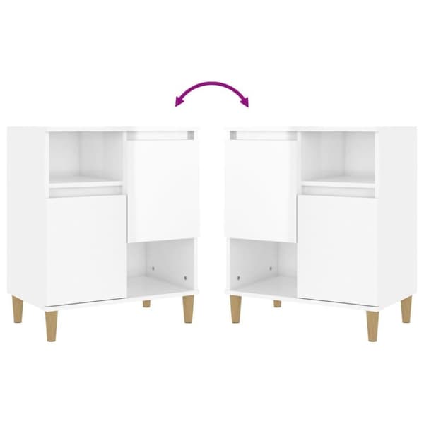 vidaXL skænk 60x35x70 cm konstrueret træ hvid højglans