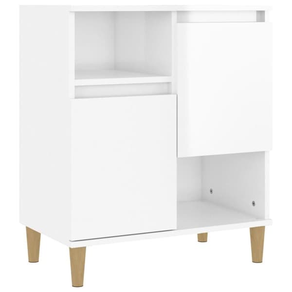 vidaXL skænk 60x35x70 cm konstrueret træ hvid højglans
