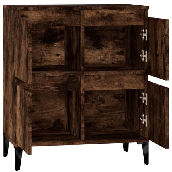 vidaXL Byrå rökfärgad ek 60x35x70 cm konstruerat trä