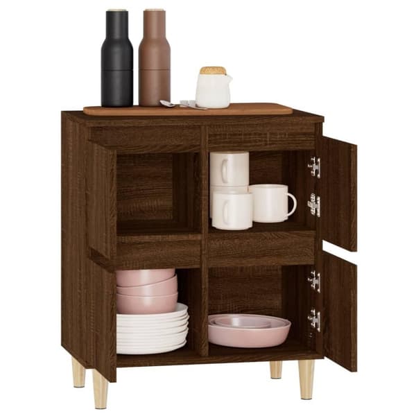 vidaXL Skjenk brun eik 60x35x70 cm konstruert tre