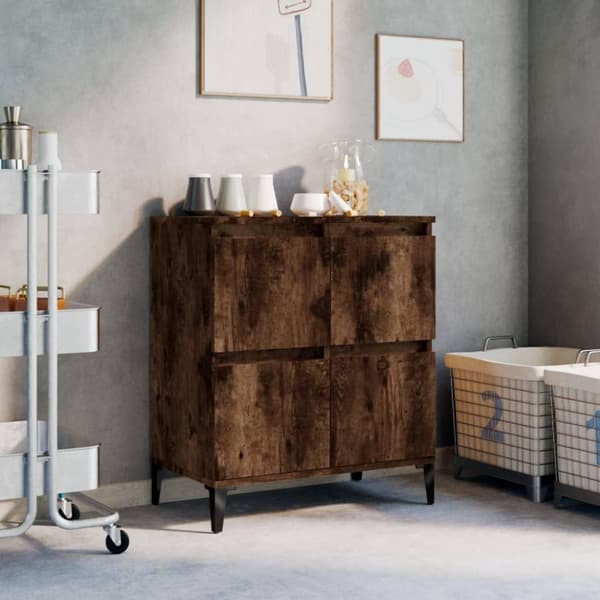 vidaXL skænk 60x35x70 cm konstrueret træ røget egetræsfarve
