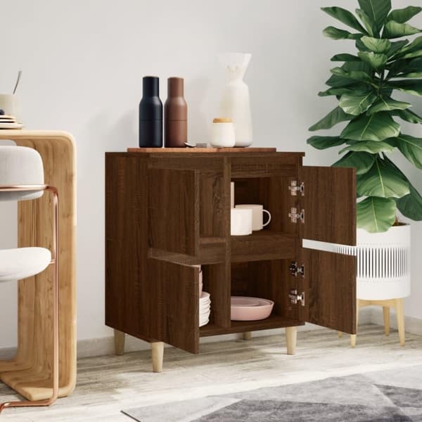 vidaXL skænk 60x35x70 cm konstrueret træ brun egetræsfarve
