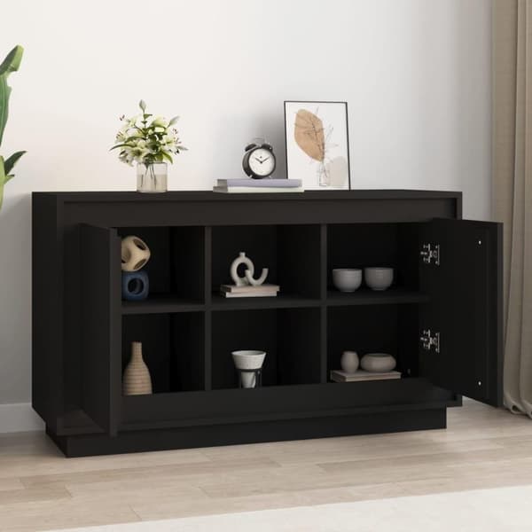 vidaXL skænk 102x35x60 cm konstrueret træ sort