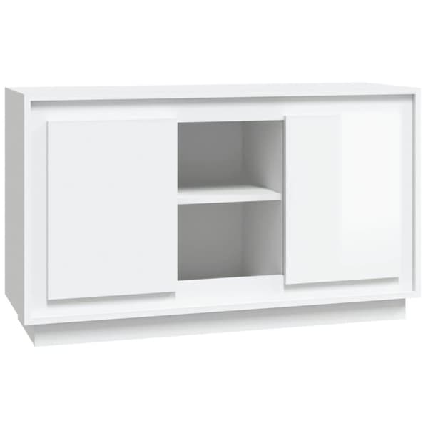 vidaXL skænk 102x35x60 cm konstrueret træ hvid højglans