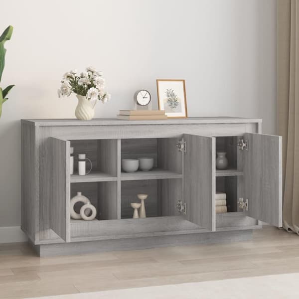 vidaXL skænk 102x35x55 cm konstrueret træ grå sonoma-eg