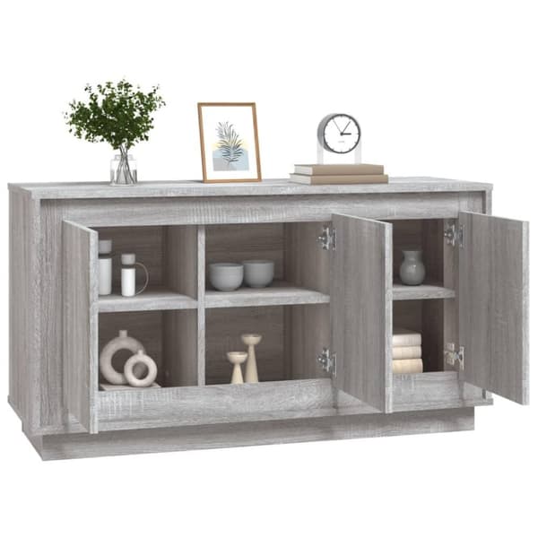vidaXL skænk 102x35x55 cm konstrueret træ grå sonoma-eg