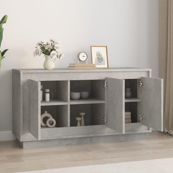 vidaXL Skjenk betonggrå 102x35x55 cm konstruert tre