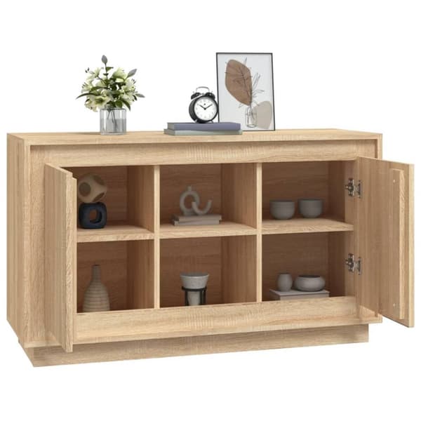 vidaXL Skjenk sonoma eik 102x35x60 cm konstruert tre