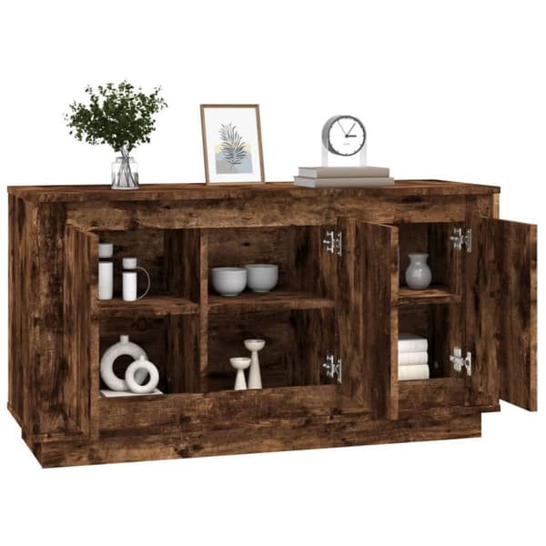 vidaXL Skjenk røkt eik 102x35x55 cm konstruert tre