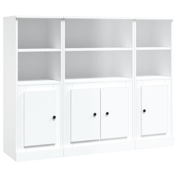 vidaXL Highboards 3 stk hvit konstruert tre