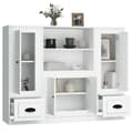 Miniatyrbilde 5 av 9: vidaXL Highboards 3 stk hvit konstruert tre