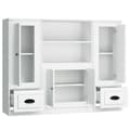 Miniatyrbilde 6 av 9: vidaXL Highboards 3 stk hvit konstruert tre