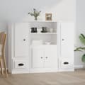 Miniatyrbilde 2 av 9: vidaXL Highboards 3 stk hvit konstruert tre