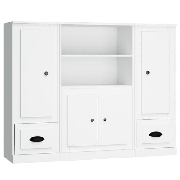 vidaXL Highboards 3 stk hvit konstruert tre