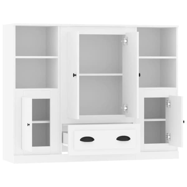 vidaXL Highboards 3 stk hvit konstruert tre