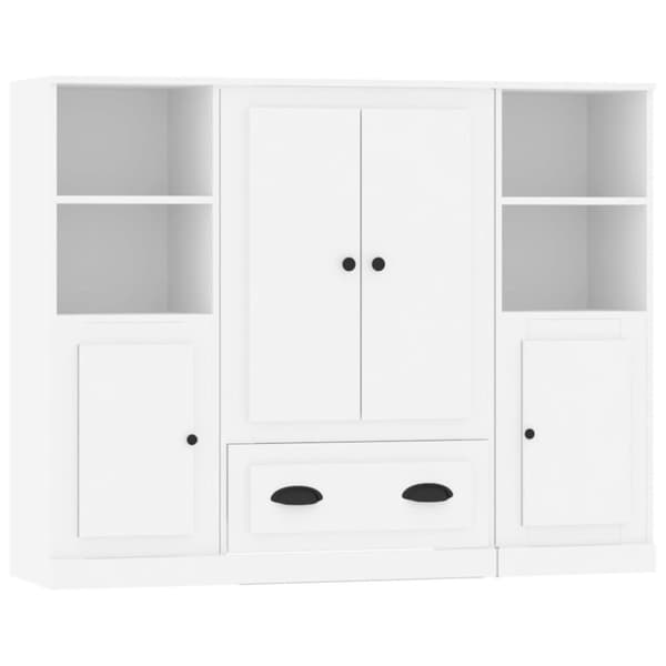 vidaXL Highboards 3 stk hvit konstruert tre