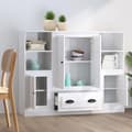 Miniatyrbilde 3 av 9: vidaXL Highboards 3 stk høyglans hvit konstruert tre