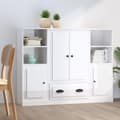 Miniatyrbilde 2 av 9: vidaXL Highboards 3 stk høyglans hvit konstruert tre