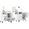 Miniatyrbilde 4 av 10: vidaXL Skjenker 3 stk høyglans hvit 60x35x70 cm konstruert tre