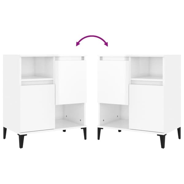 vidaXL Skjenker 3 stk høyglans hvit 60x35x70 cm konstruert tre