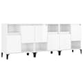 Miniatyrbilde 1 av 10: vidaXL Skjenker 3 stk høyglans hvit 60x35x70 cm konstruert tre