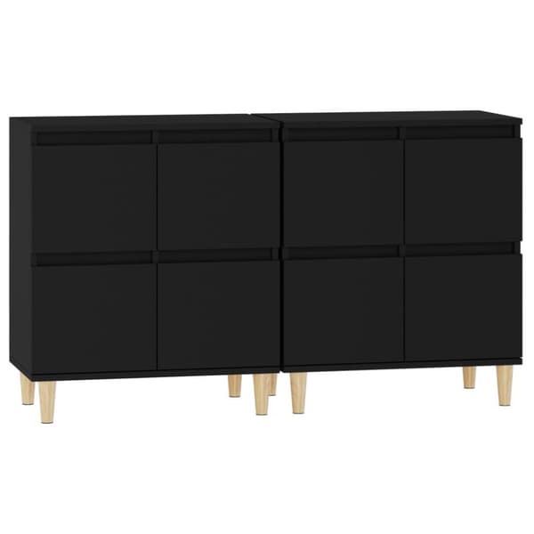 vidaXL Skänk 2 st svart 60x35x70 cm konstruerat trä