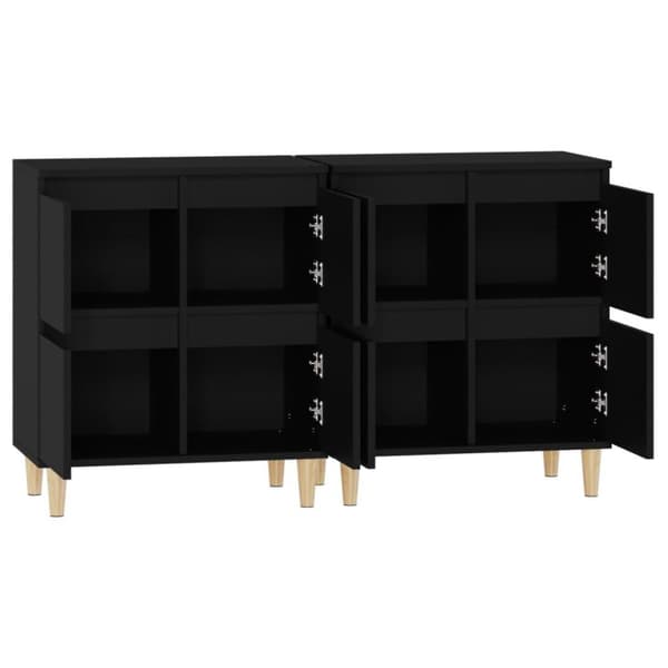 vidaXL Skänk 2 st svart 60x35x70 cm konstruerat trä