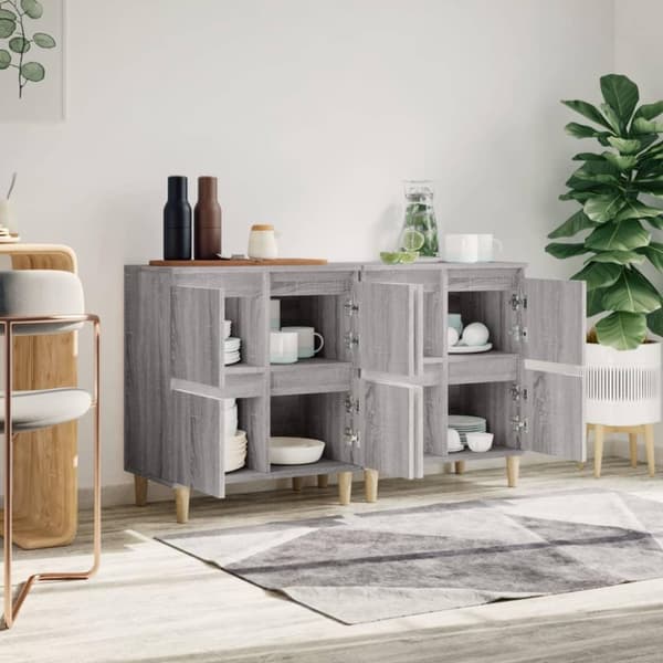 vidaXL Skjenker 2 stk grå sonoma 60x35x70 cm konstruert tre