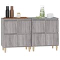 Miniatyrbilde 4 av 11: vidaXL Skjenker 2 stk grå sonoma 60x35x70 cm konstruert tre