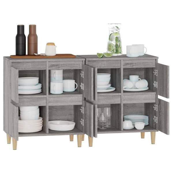 vidaXL Skjenker 2 stk grå sonoma 60x35x70 cm konstruert tre