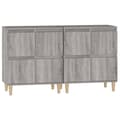 Miniatyrbilde 6 av 11: vidaXL Skjenker 2 stk grå sonoma 60x35x70 cm konstruert tre