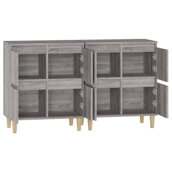 vidaXL Skjenker 2 stk grå sonoma 60x35x70 cm konstruert tre