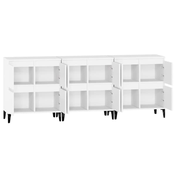 vidaXL Skjenker 3 stk hvit 60x35x70 cm konstruert tre