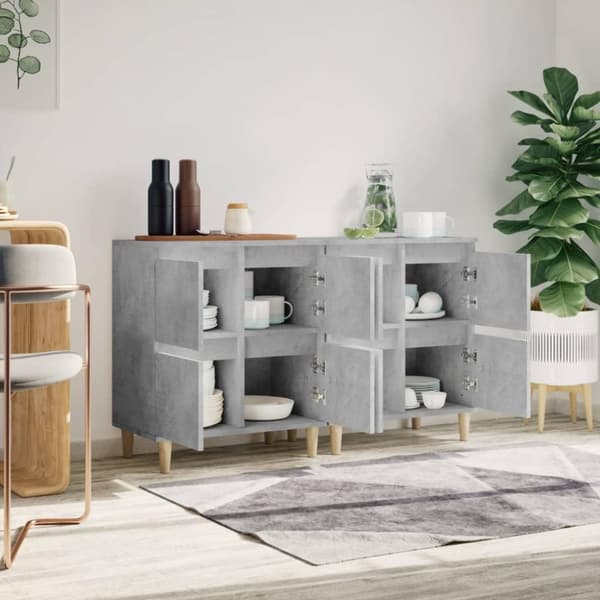 vidaXL Senkit 2 kpl betoninharmaa 60x35x70 cm tekninen puu