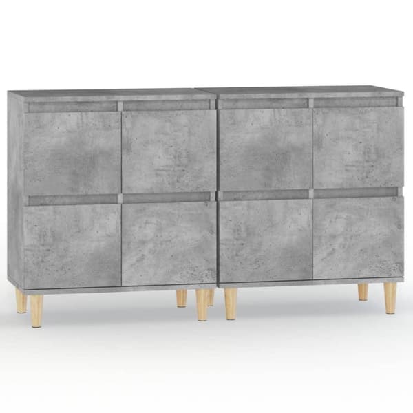 vidaXL skænke 2 stk. 60x35x70 cm konstrueret træ betongrå