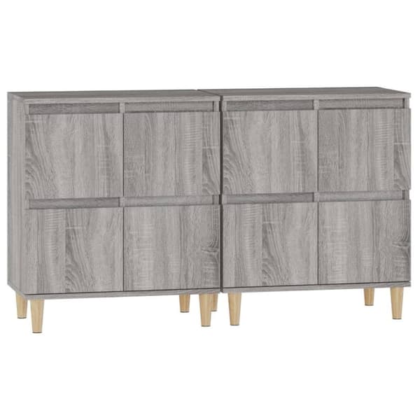 vidaXL skænke 2 stk. 60x35x70 cm konstrueret træ grå sonoma-eg