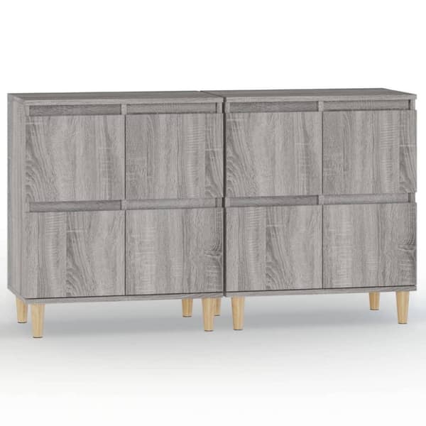 vidaXL skænke 2 stk. 60x35x70 cm konstrueret træ grå sonoma-eg